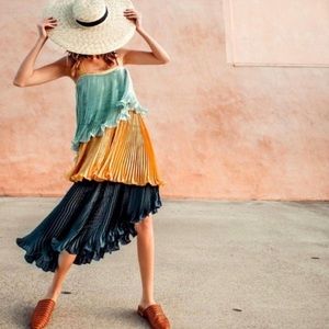 Anthropologie Pleated Colorblock Dress by Guapa